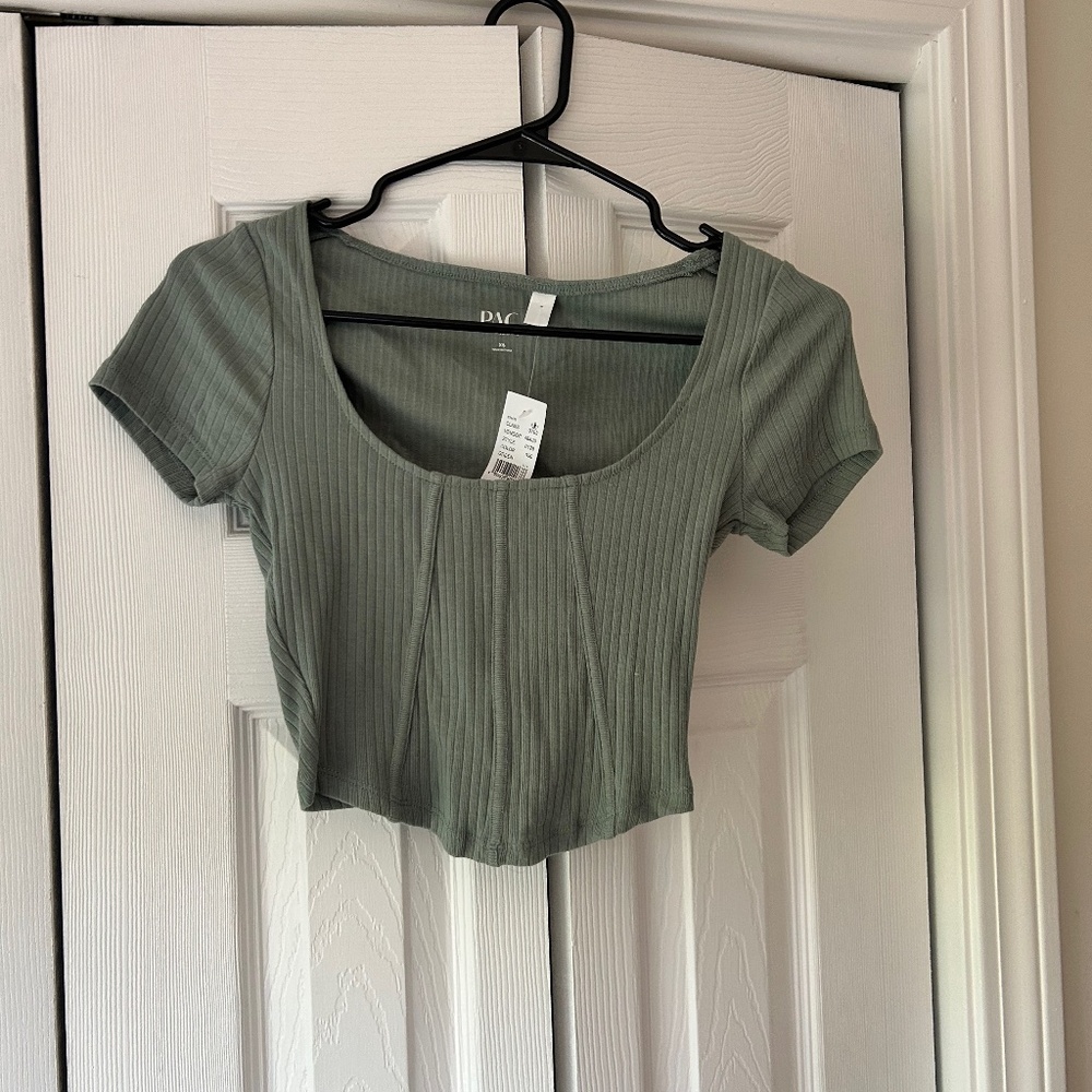 Pacsun Green Short Sleeve Top
